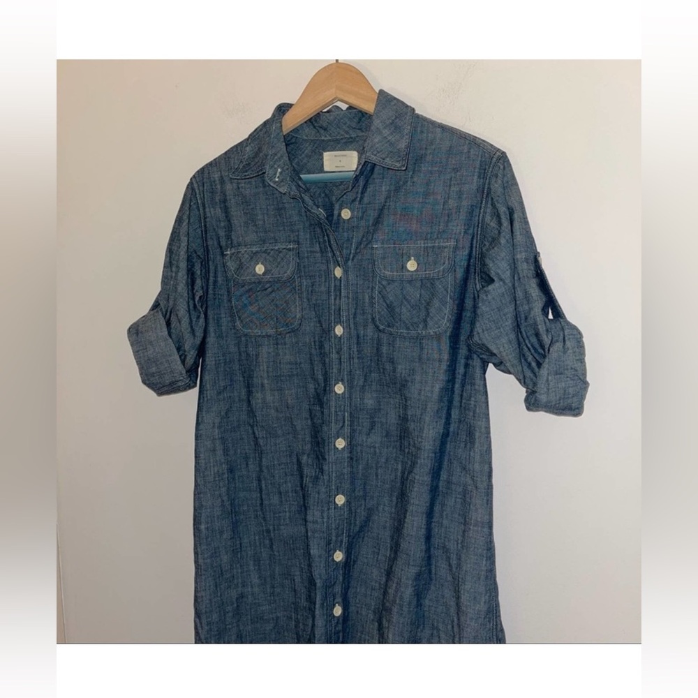 Billy Reid Denim Button Up Chambray Shirt Dress